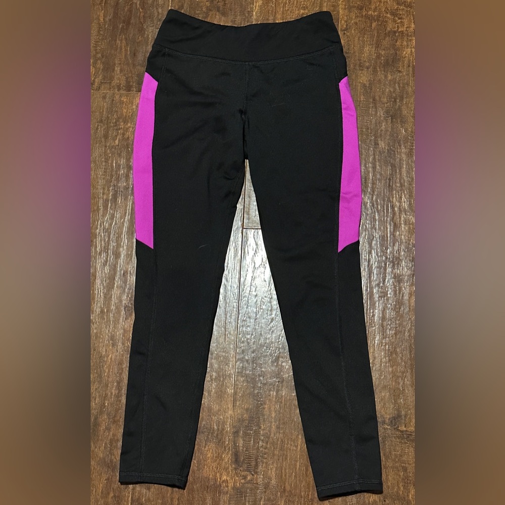 Danskin Now Drimore Athletic Pants Black Pink Girls Large 10-12